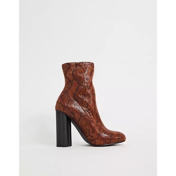 Asos‎ Eliza Heeled Sock Boots in Snake Size 6.5 US - Picture 2 of 12
